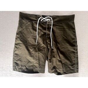 Parke & Ronen Swim Trunks Men's Size 30 Olive Green Drawstrings Board Shorts